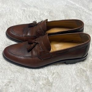 Vintage Johnston Murphy Mens Tassel Loafer Brown Shoes size 10